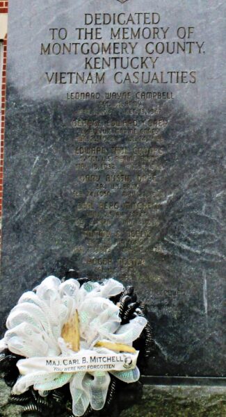 MONTGOMERY COUNTY KENTUCKY VIETNAM CASUALTIES MEMORIAL CLOSE-UP