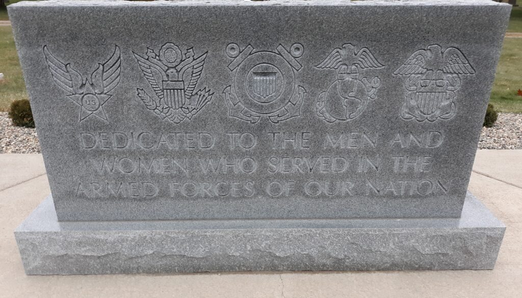 ROLLIN TOWNSHIP ALL VETERANS MEMORIAL BACK