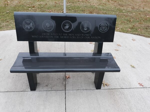 MAPLE GROVE CEMETERY ARMED FORCES MEMORIAL BENCH