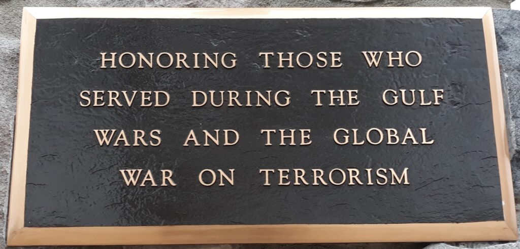 VILLAGE OF CLINTON GLOBAL WAR ON TERRORISM MEMORIAL PLAQUE
