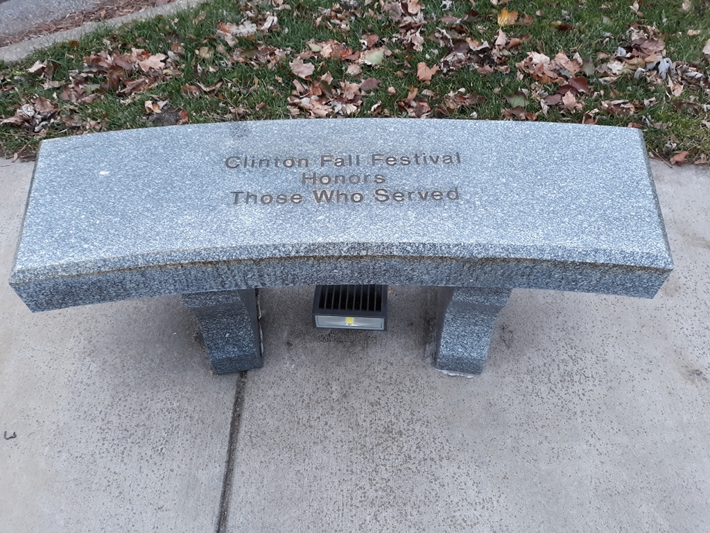 CLINTON FALLS FESTIVAL VETERANS MEMORIAL BENCH