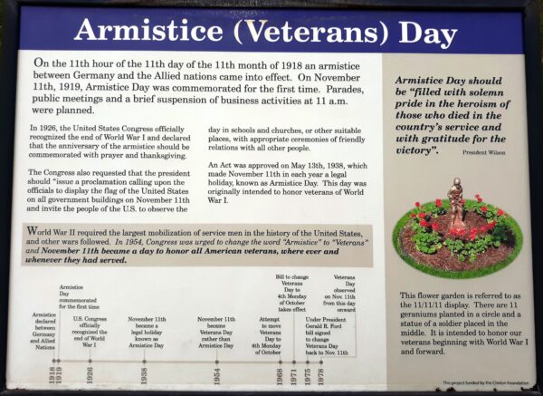 ARMISTICE (VETERANS) DAY MEMORIAL PANEL