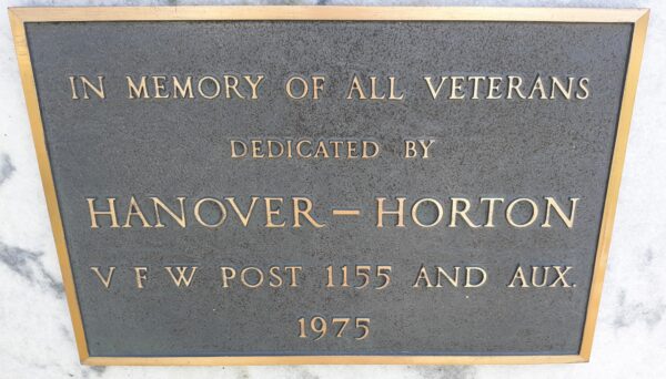 HANOVER-HORTON ALL VETERANS MEMORIAL PLAQUE