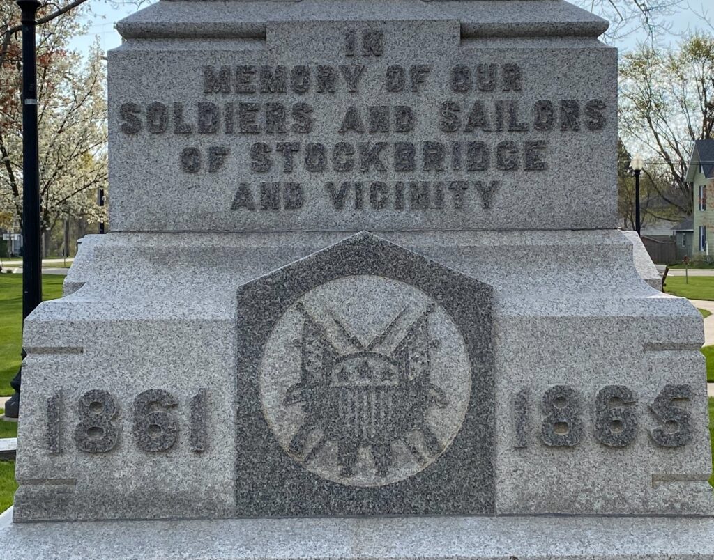 STOCKBRIDGE AND VINCINITY CIVIL WAR MEMORIAL DEDICATION STONE