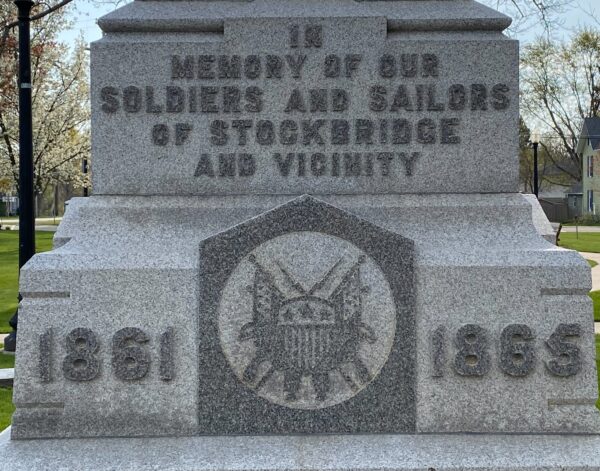 STOCKBRIDGE AND VINCINITY CIVIL WAR MEMORIAL DEDICATION STONE