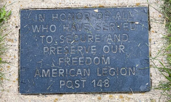 AMERICAN LEGION POST 148 ALL WHO SERVED WAR MEMORIAL PLAQUE