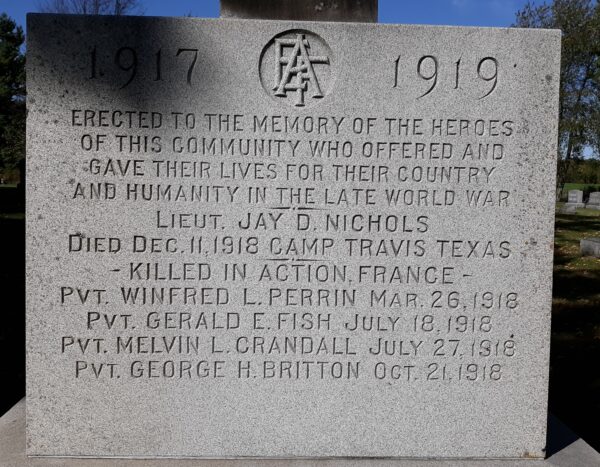 PITTSFORD WORLD WAR MEMORIAL HONOR ROLL STONE
