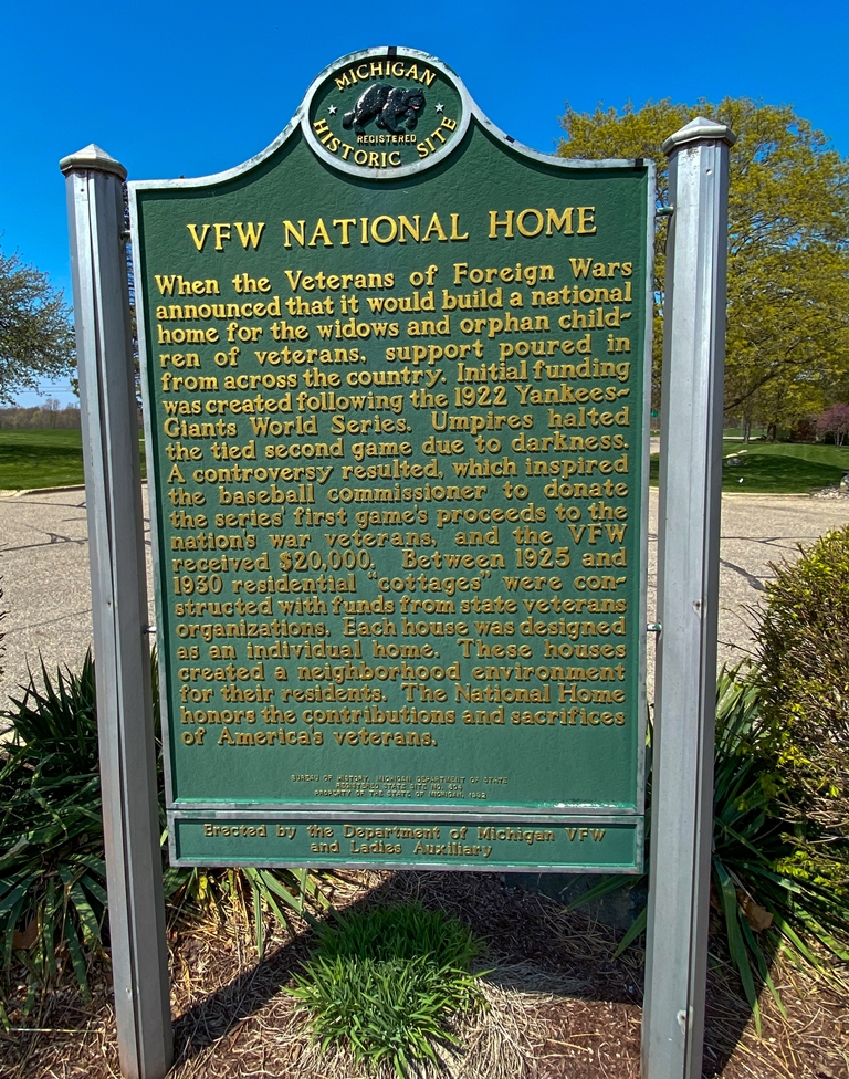 VFW NATIONAL HOME MEMORIAL MARKER BACK