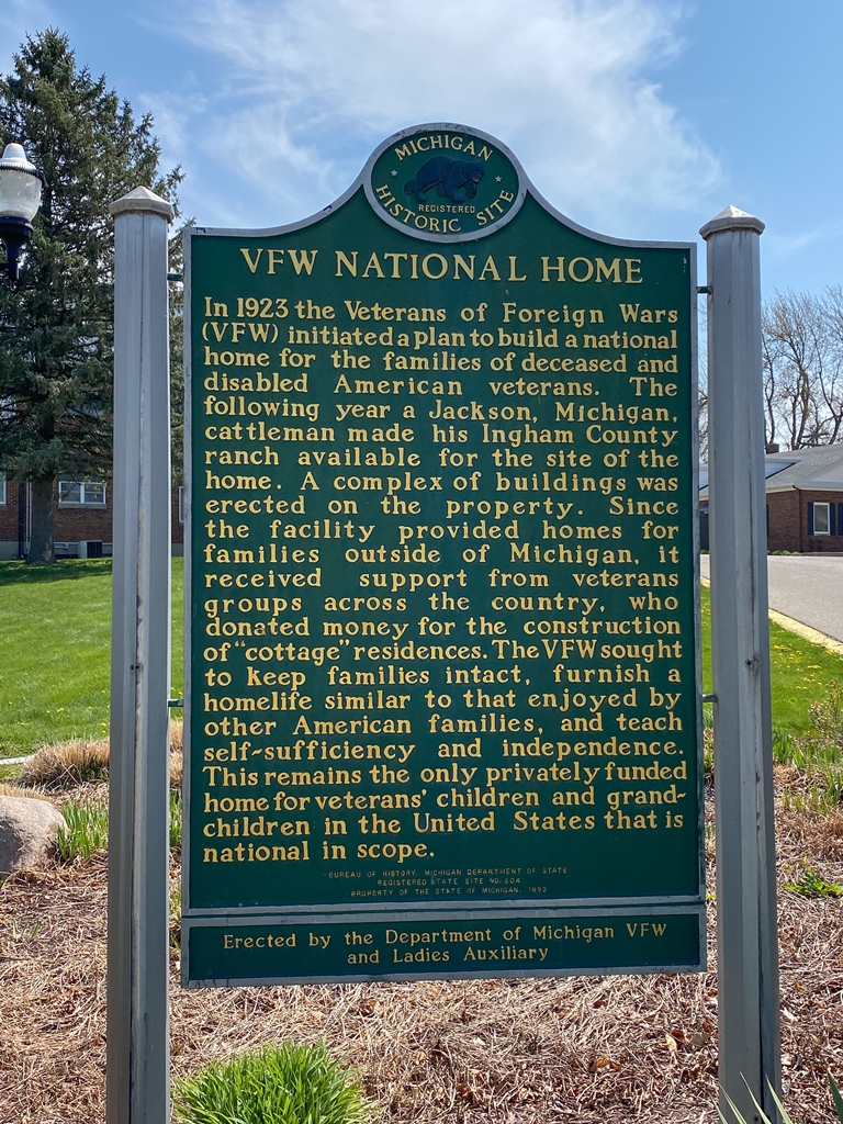 VFW NATIONAL HOME MEMORIAL MARKER FRONT
