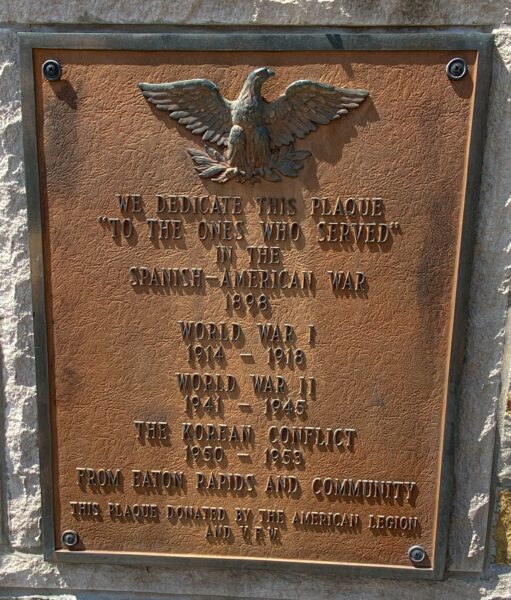 EATON RAPIDS COMMUNITY WAR MEMORIAL PLAQUE A