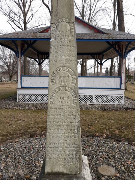 CO. R, 44TH ILL. INFANTRY WHO FELL AT THE BATTLE OF MONE RIVER MEMORIAL SIDE B