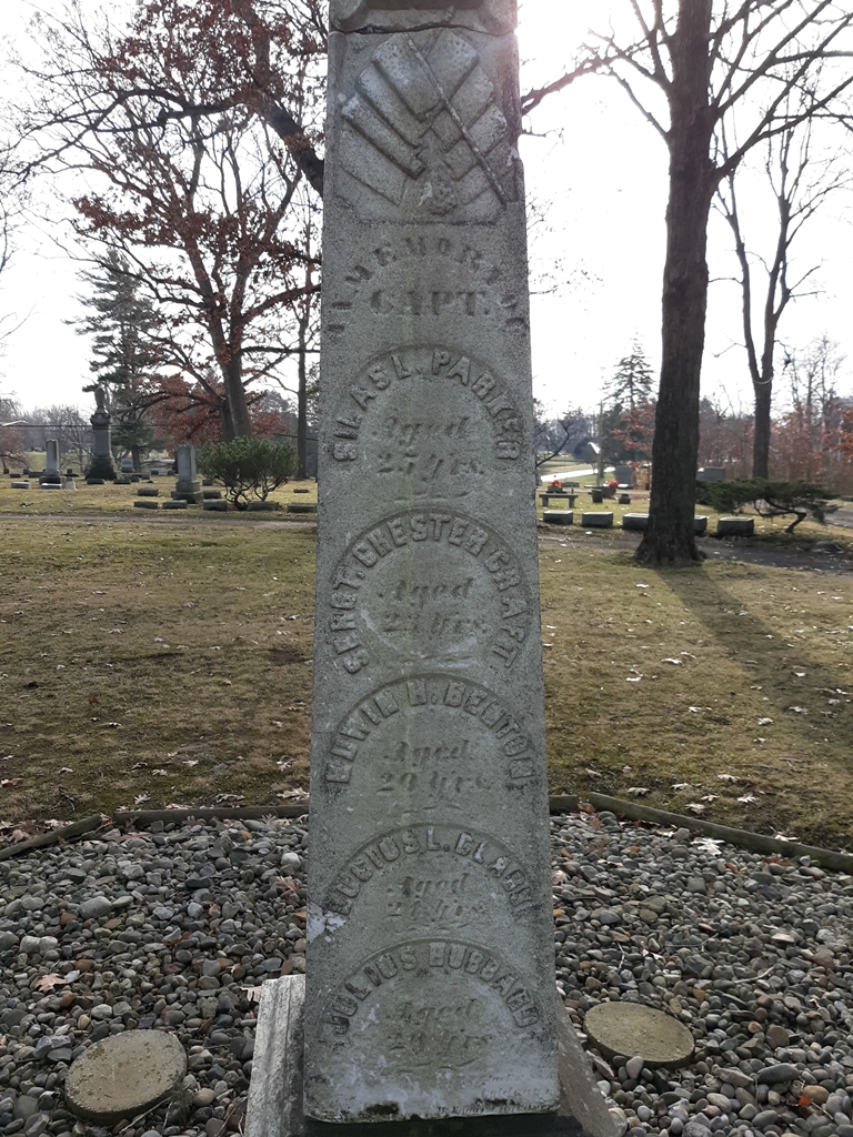 CO. R, 44TH ILL. INFANTRY WHO FELL AT THE BATTLE OF MONE RIVER MEMORIAL SIDE A