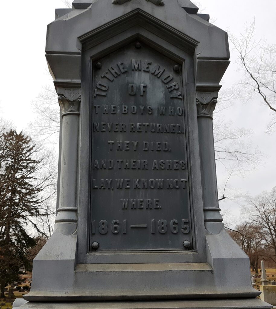 QUINCY, MICHIGAN CIVIL WAR MEMORIAL SIDE D