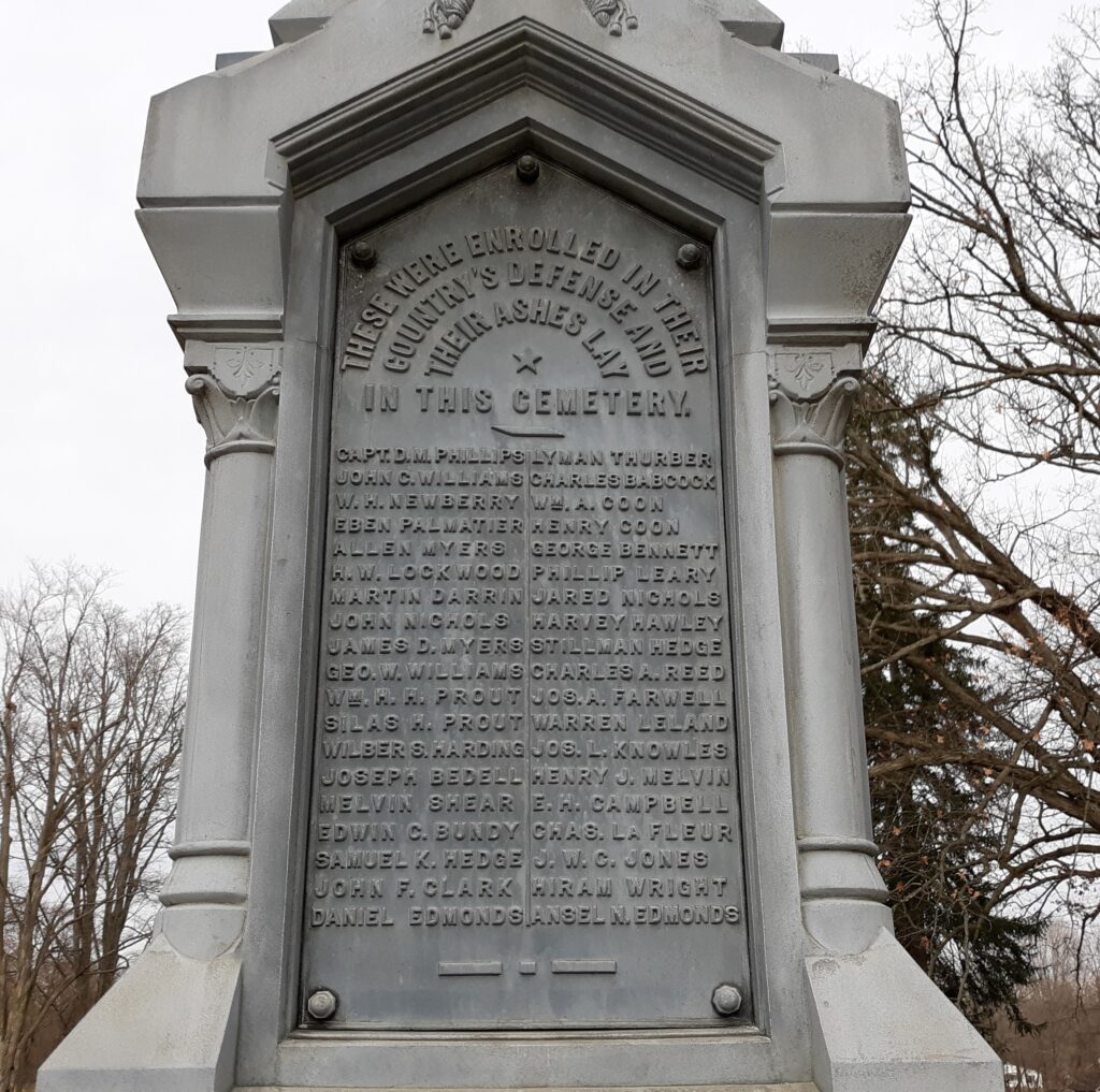 QUINCY, MICHIGAN CIVIL WAR MEMORIAL SIDE C