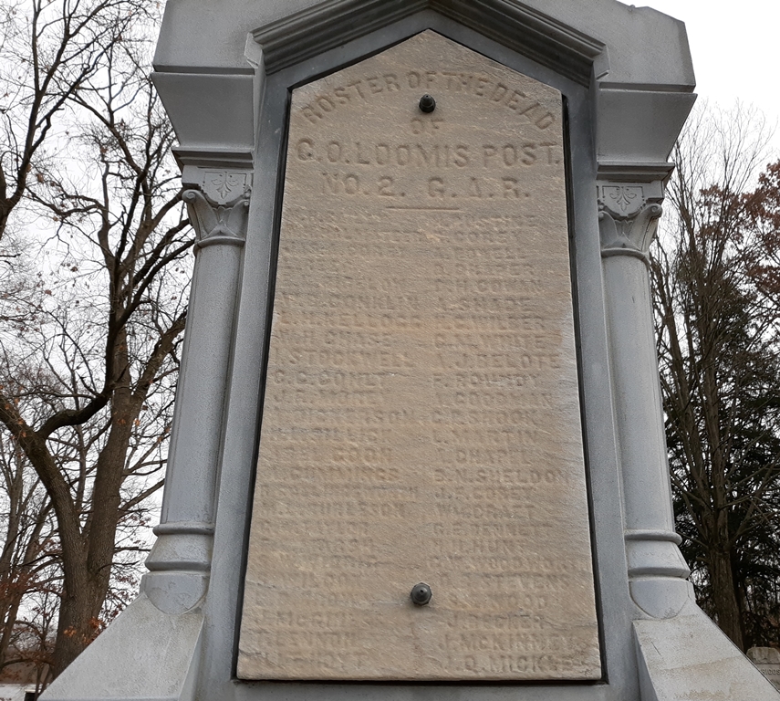 QUINCY, MICHIGAN CIVIL WAR MEMORIAL SIDE B