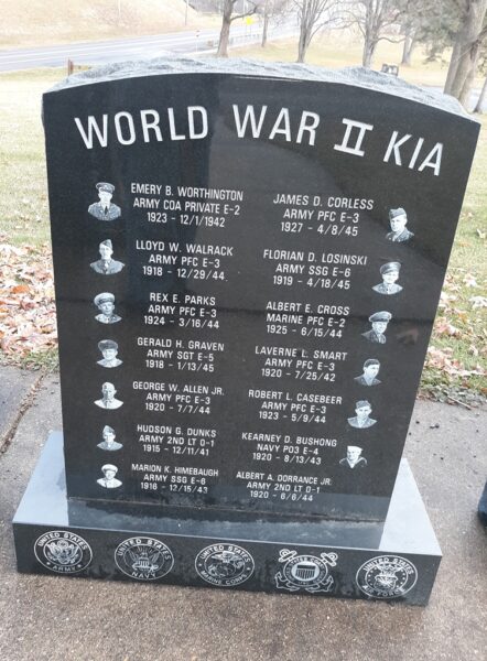 “A GATHERING OF FLAGS” WAR MEMORIAL HONOR ROLL STONE K