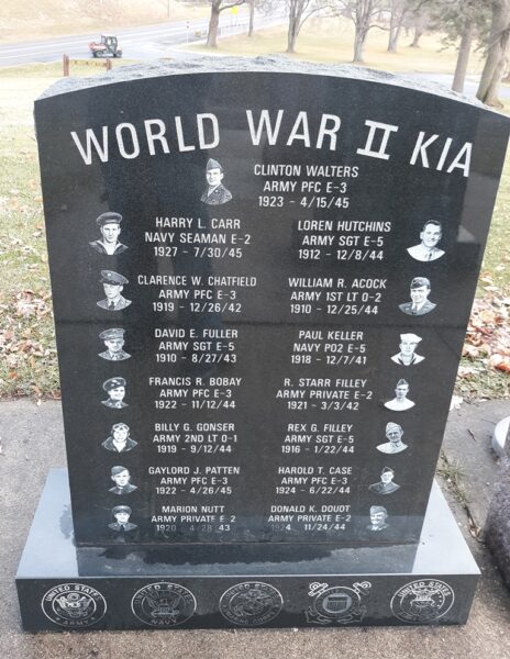 “A GATHERING OF FLAGS” WAR MEMORIAL HONOR ROLL STONE J