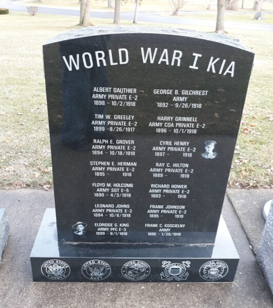 “A GATHERING OF FLAGS” WAR MEMORIAL HONOR ROLL STONE D