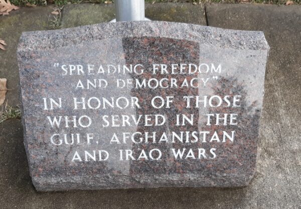 “A GATHERING OF FLAGS” WAR MEMORIAL STONE A