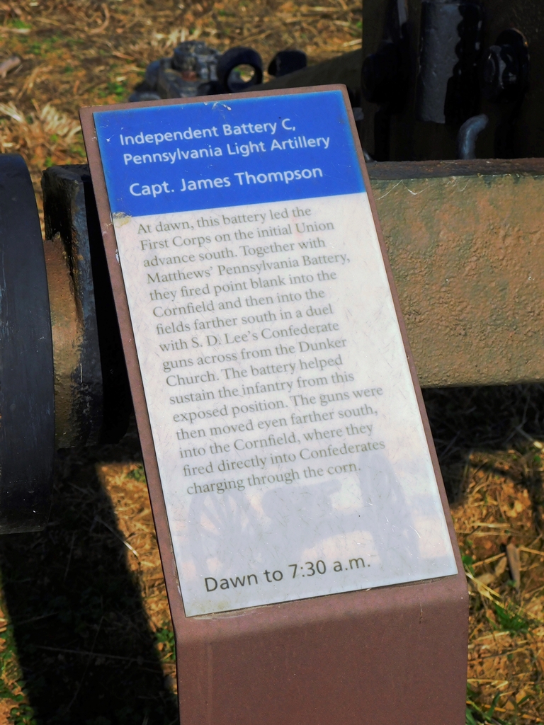 INDEPENDENT BATTERY C, PENNSYLVANIA LIGHT ARTILLERY WAR MEMORIAL CANNONS PLAQUE