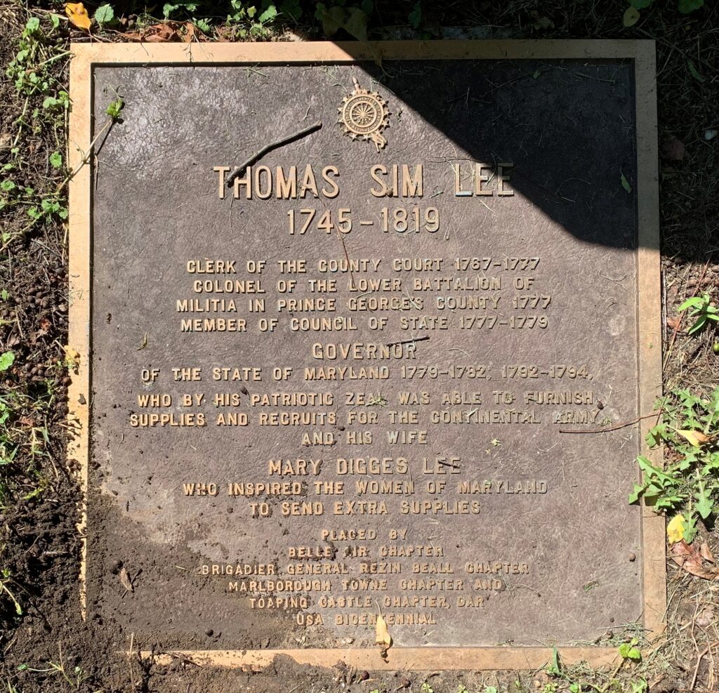 THOMAS SIM LEE REVOLUTIONARY WAR MEMORIAL PLAQUE