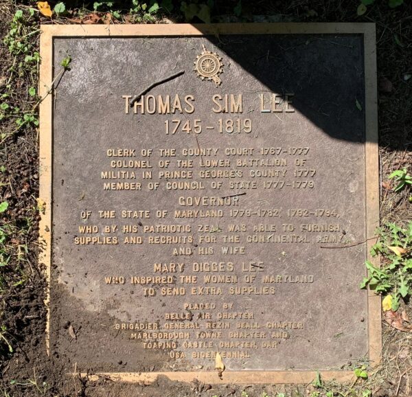 THOMAS SIM LEE REVOLUTIONARY WAR MEMORIAL PLAQUE
