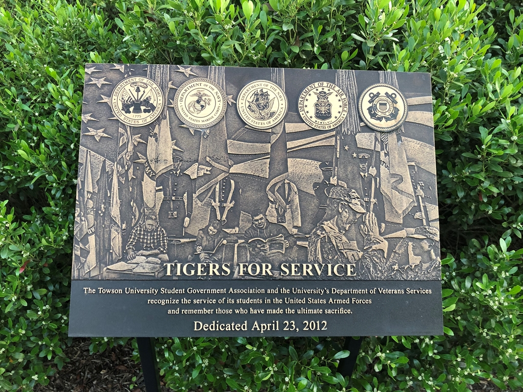 TIGERS FOR SERVICE WAR MEMORIAL PLAQUE