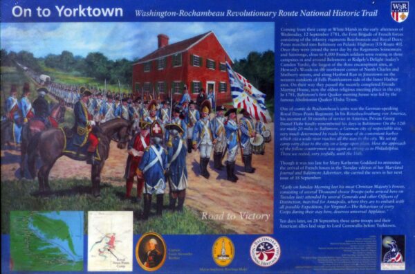 ON TO YORKTOWN REVOLUTIONARY WAR MEMORIAL PANEL I