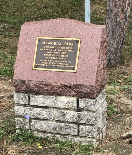 FORT HILL HIGH SCHOOL SUPREME SACRIFICE WAR MEMORIAL