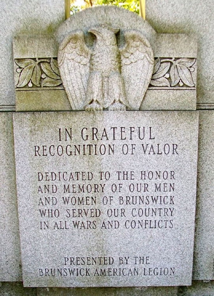 BRUNSWICK ALL WARS VETERANS MEMORIAL DEDICATION STONE