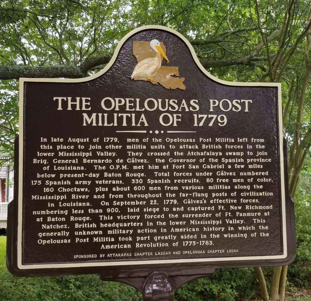 THE OPELOUSAS POST MILITIA OF 1779 MEMORIAL MARKER