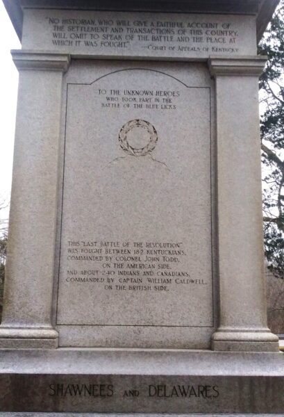 UNKNOWN HEROES OF THE BATTLE OF THE BLUE LICKS MEMORIAL SIDE A