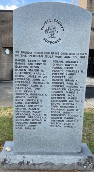 POWELL COUNTY SUPPORTS PERSIAN GULF WAR MEMORIAL
