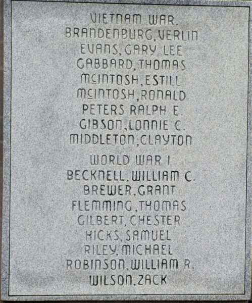 OWSLEY COUNTY WAR VETERANS MEMORIAL STONE C