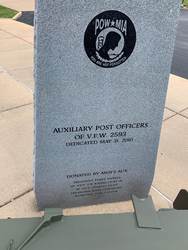 V.F.W. POST 2593 POW MIA WAR MEMORIAL FRONT