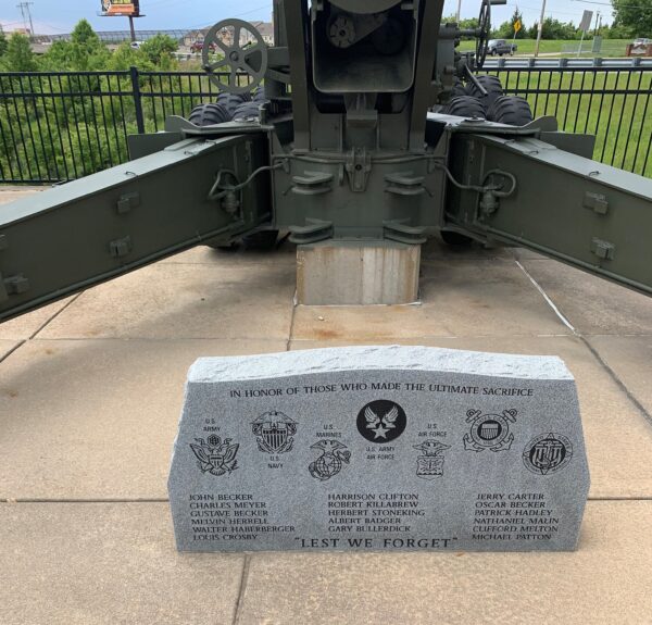 V.F.W. POST 2593 ULTIMATE SACRIFICE MEMORIAL CANNON STONE