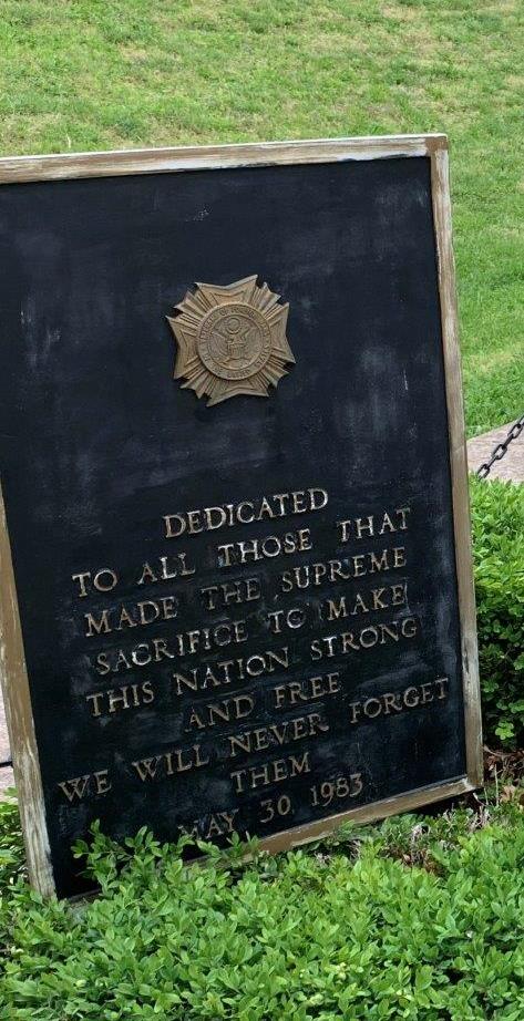 V.F.W. POST 2593 SUPREME SACRIFICE WAR MEMORIAL
