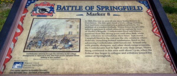 BATTLE OF SPRINGFIELD MARKER 8 MEMORIAL PANEL