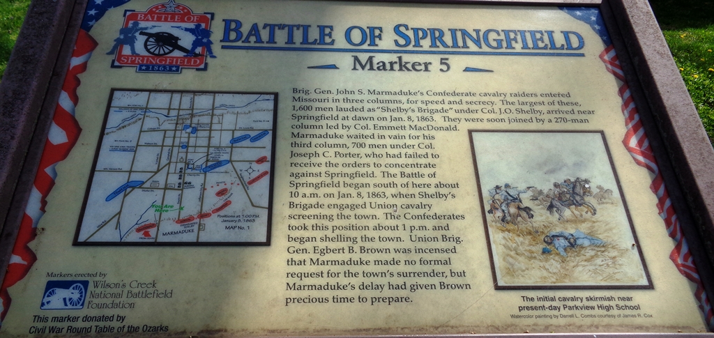 BATTLE OF SPRINGFIELD MARKER 5 MEMORIAL PANEL