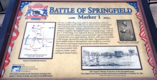 BATTLE OF SPRINGFIELD MARKER 1 MEMORIAL PANEL