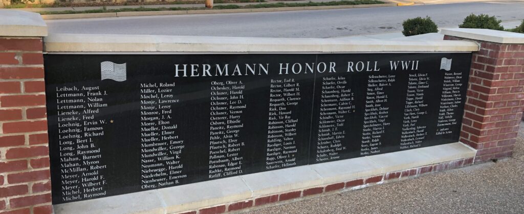 HERMANN HONOR ROLL WW II MEMORIAL PLAQUE C