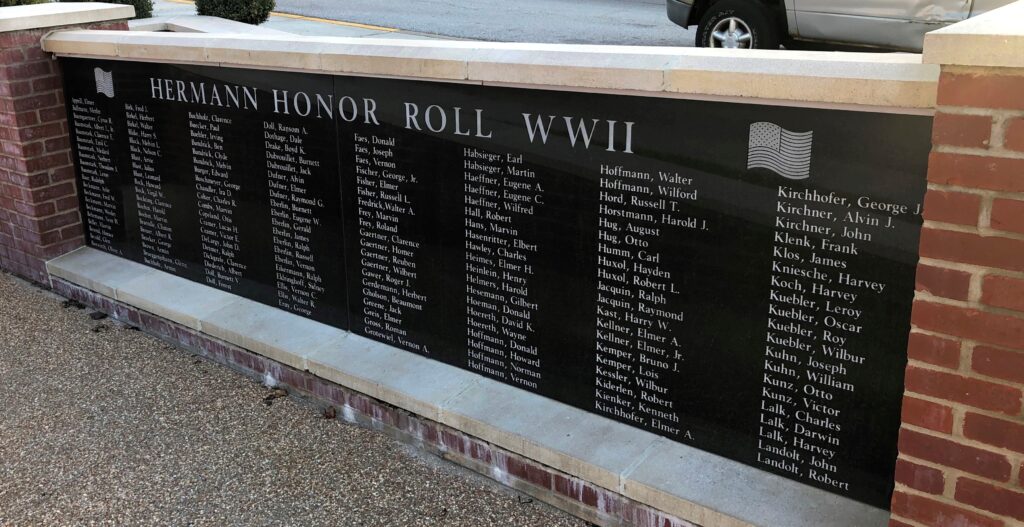 HERMANN HONOR ROLL WW II MEMORIAL PLAQUE B
