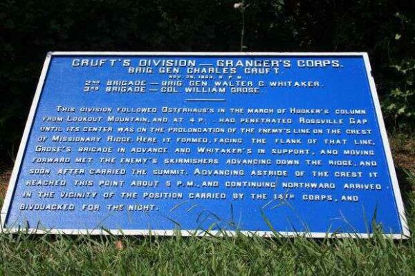CRUFT’S DIVISION-GRANGER’S CORPS MEMORIAL PLAQUE