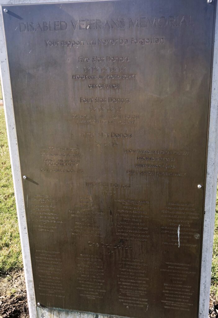 DISABLED VETERANS MEMORIAL PLAQUE A