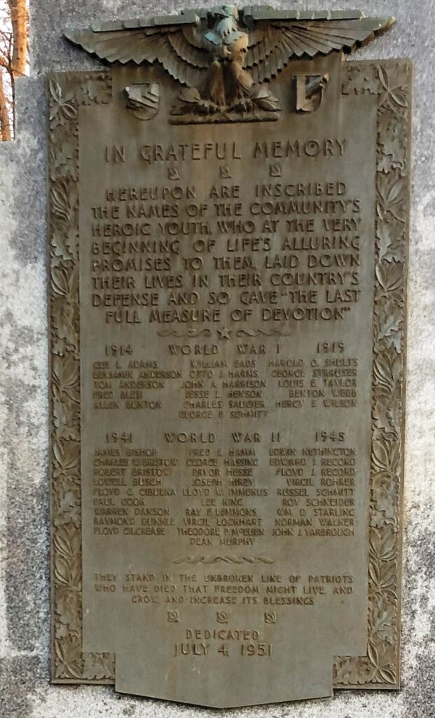 SULLIVAN WORLD WARS MEMORIAL PLAQUE