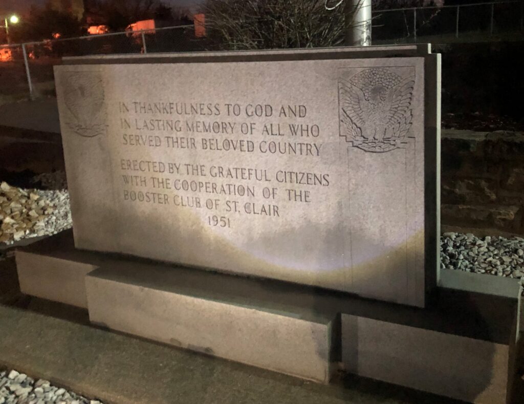 CUTUZENS AND BIISTER CLUB OF ST. CLAIR VETERANS MEMORIAL