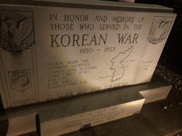 ST. CLAIR KOREAN WAR MEMORIAL
