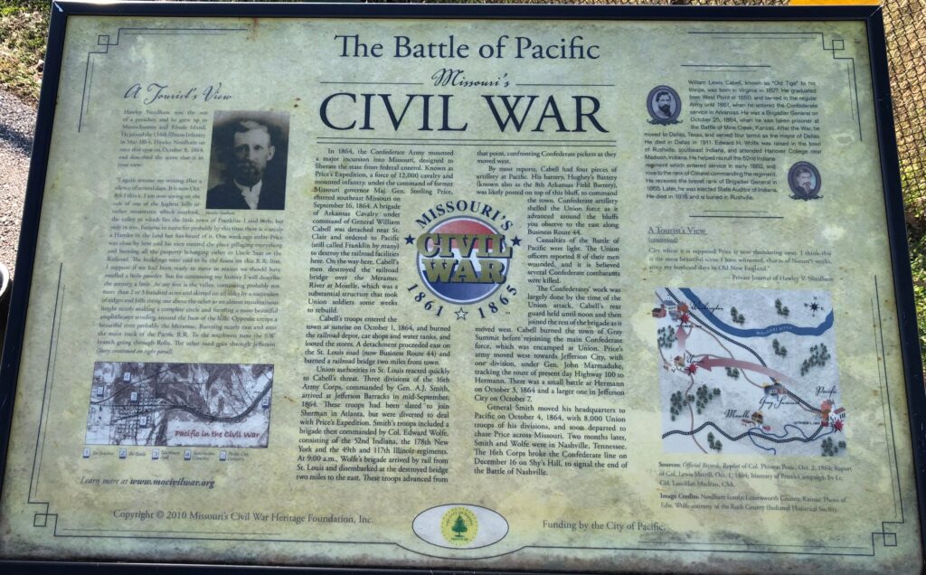 THE BATTLE OF PACIFIC CIVIL WAR MEMORIAL PLAQUE