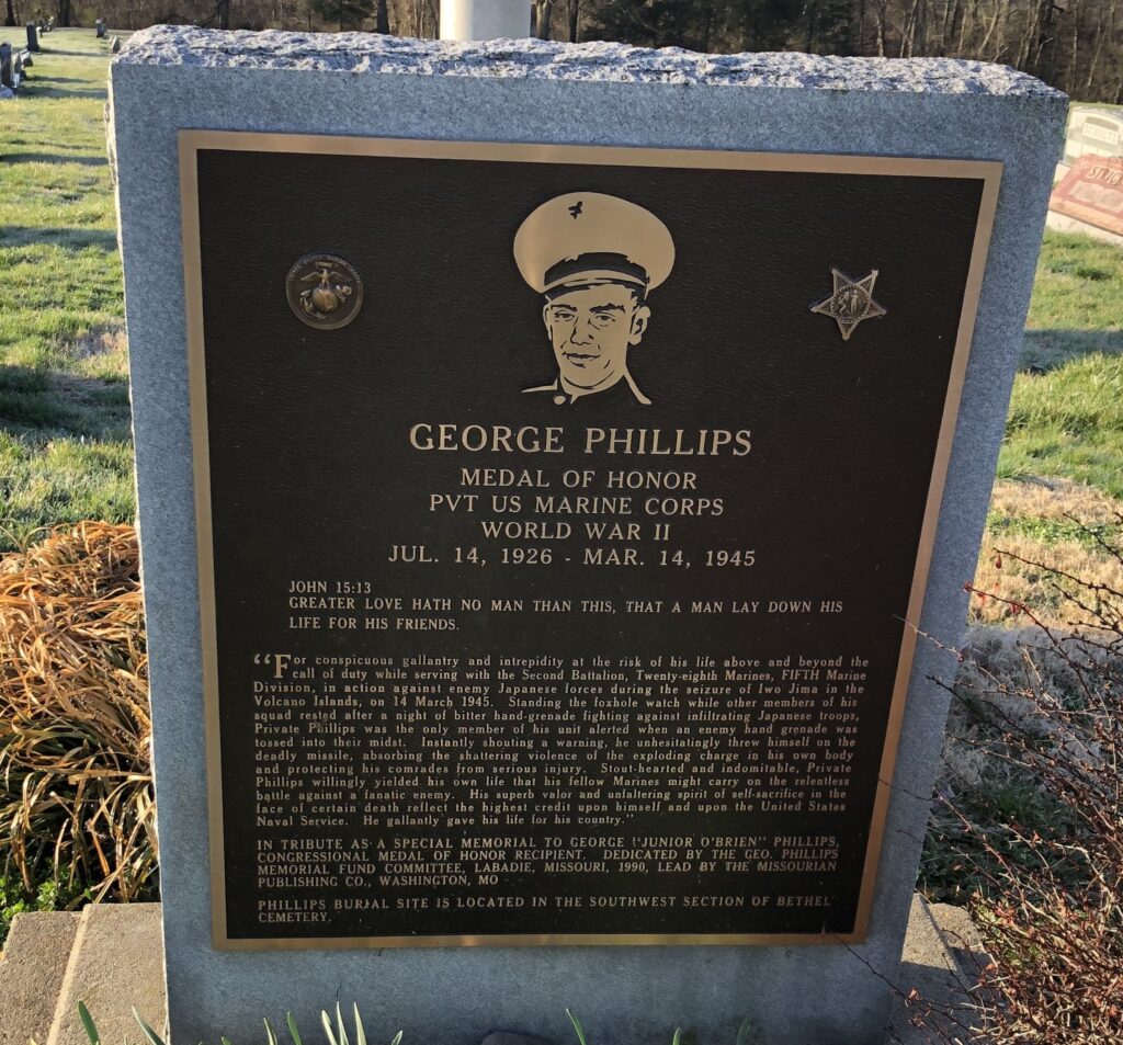GEORGE PHILLIPS MEDAL OF HONOR WAR MEMORIAL