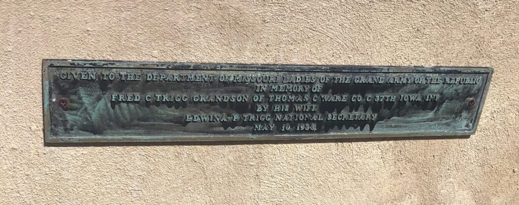 DEPARTMENT OF MISSOURI GRAND ARMY OF THE REPUBLIC MEMORIAL PLAQUE B